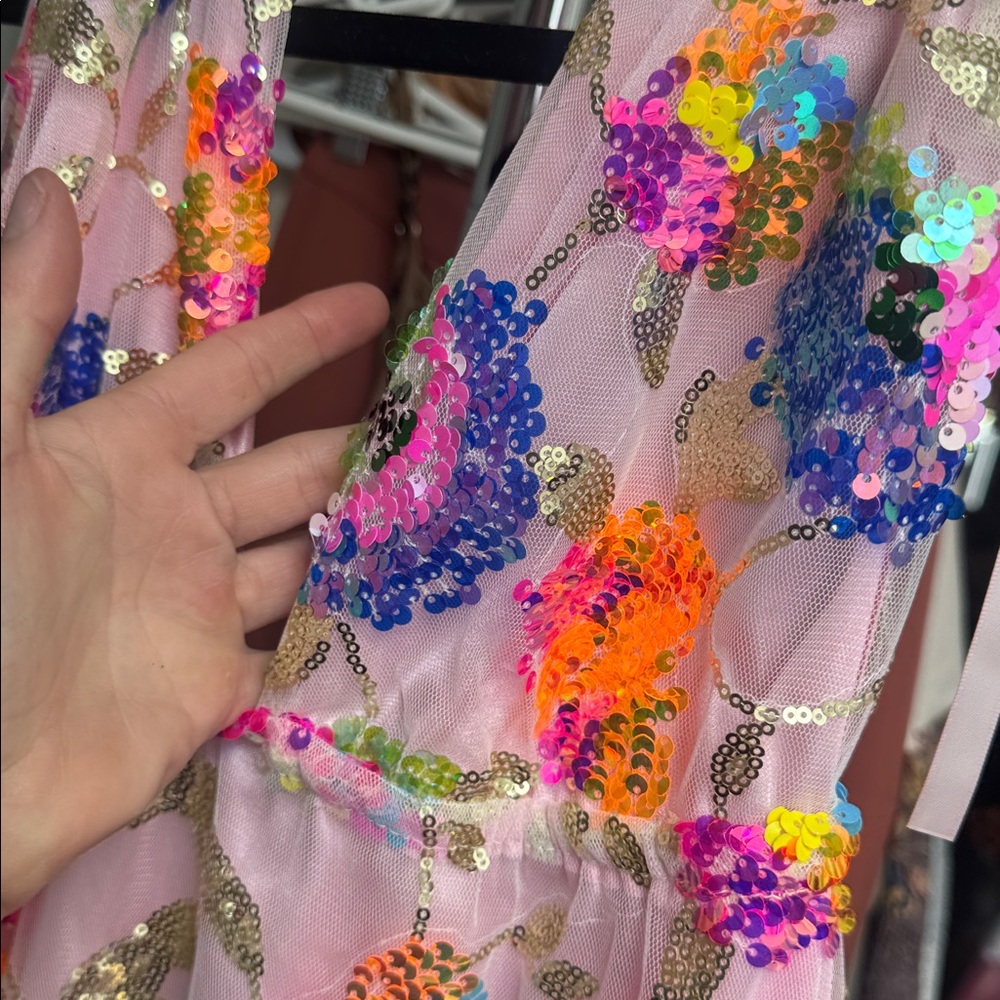 Floral sequin lined dress Piece - Picture 3 of 4
